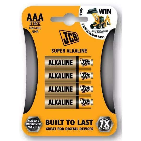 JCB SUPER alkalická baterie LR03, blistr 4 ks