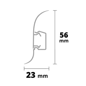 Soklová lišta NGF56, PVC, 56 mm, 23 mm, 2,5 m, více barev Acara