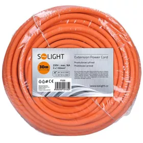 Solight prodlužovací přívod - spojka, 1 zásuvka, 30 m, 3 x 1,5mm2, oranžová PS08