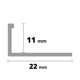 SP3 Acara Ukončovací lišta L, PREMIUM, hliník, 11 mm, 2,5 m AAAP110