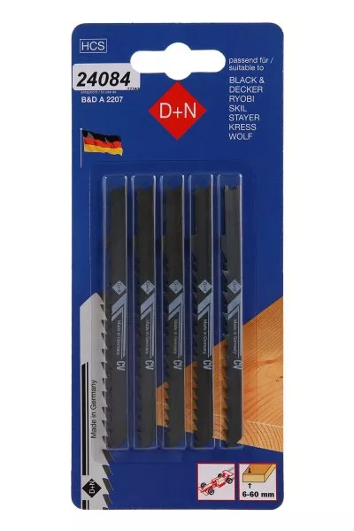 Plátky do přímočaré pily HCS B&D 75/1.3mm 5ks 12340 24084 D+N