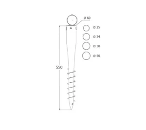 PWO 60/550 Zemní vrut 60x550x1,7 mm Domax