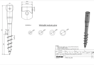 PWO 60/550 Zemní vrut 60x550x1,7 mm Domax