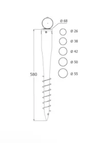 PWO 68/550 Zemní vrut 68x550x1,8 mm Domax