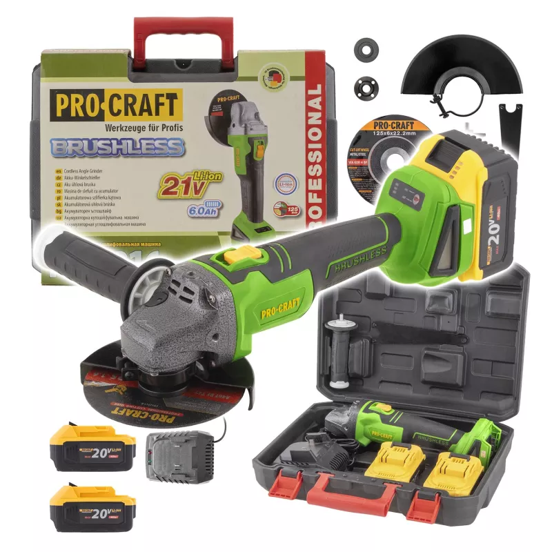 Aku úhlová bruska PWA216, 125mm Procraft