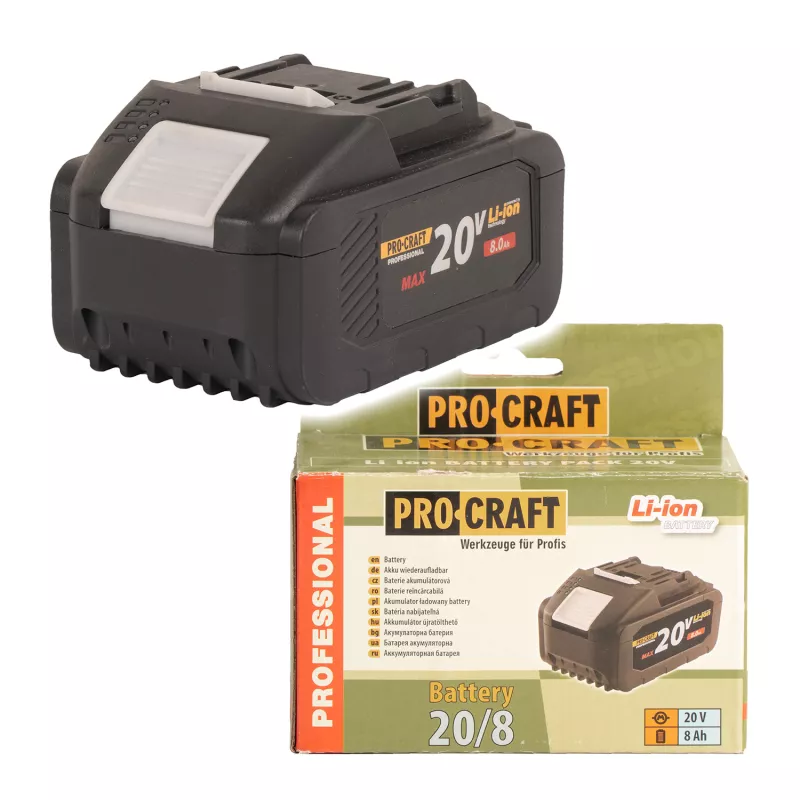 Baterie akumulátorová 20V Li-ion, 8000mAh 20/8 Procraft