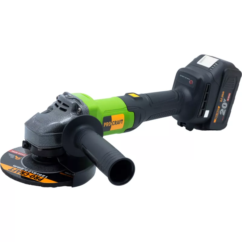 Aku úhlová bruska PGA20bb (bez baterie a nabíječky), 125mm Procraft