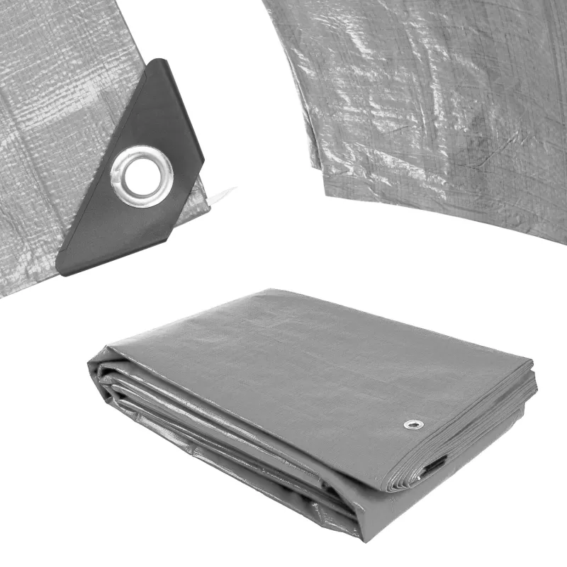 Plachta ST8x12 200g/m2 nepromokavá s oky 8x12 m stříbrná Procraft