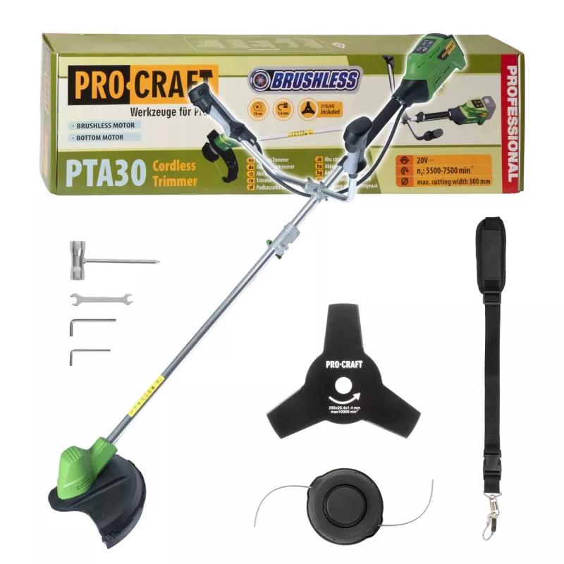 Aku křovinořez PTA30 (bez baterie a nabíječky) Procraft