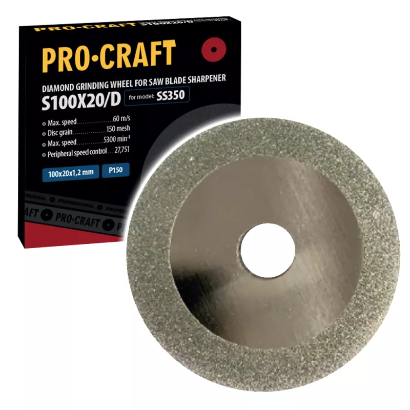 Brusný kotouč pro ostřičku pilových kotoučů S100X20/D /SS350 Procraft