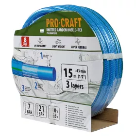 Modrá zahradní hadice PR-3KGH1315 3 vrstvy, 1/2" 15m Procraft