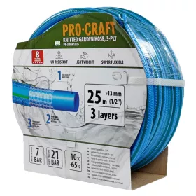 Modrá zahradní hadice PR-3KGH1325 3 vrstvy, 1/2" 25m Procraft