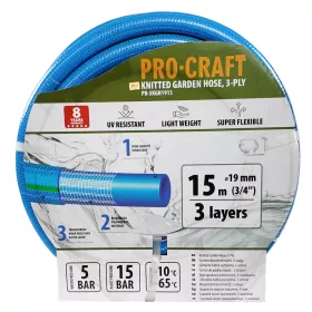 Modrá zahradní hadice PR-3KGH1915 3 vrstvy, 3/4" 15 m Procraft