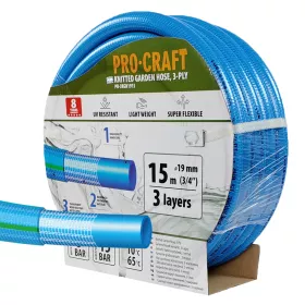 Modrá zahradní hadice PR-3KGH1915 3 vrstvy, 3/4" 15 m