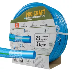 Modrá zahradní hadice PR-3KGH1925 3 vrstvy, 3/4" 25 m