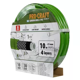 Zelená zahradní hadice PR-4GH1310 4 vrstvy, 1/2" 10 m Procraft