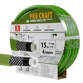 Zelená zahradní hadice PR-4GH1315 4 vrstvy, 1/2" 15 m