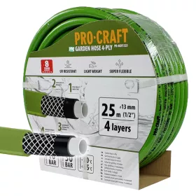 Zelená zahradní hadice PR-4GH1325 4 vrstvy, 1/2" 25 m