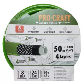 Zelená zahradní hadice PR-4GH1950 4 vrstvy, 3/4" 50 m Procraft