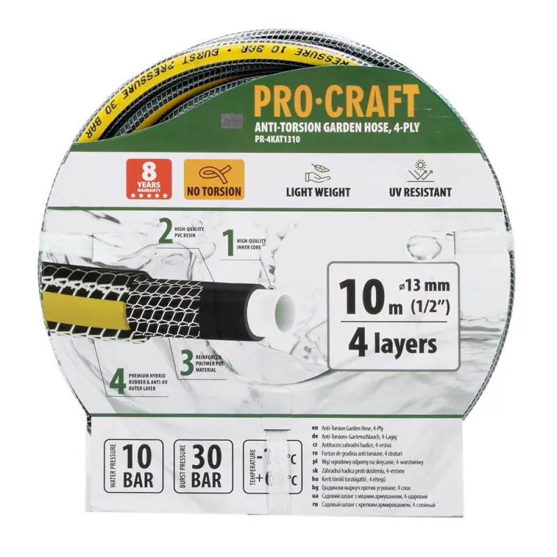 Černo-žlutá zahradní hadice PR-4KAT1310 Procraft