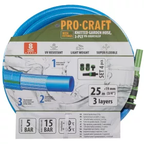 Modrá zahradní hadice PR-3KGH1925F Procraft