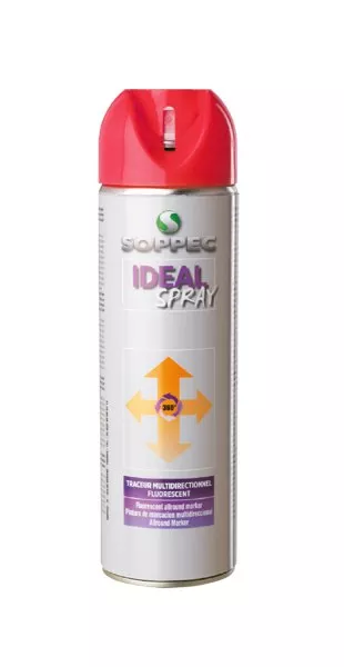 Sprej fluorescenční IDEAL 12M červený 500ml SOPPEC