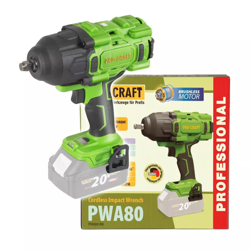 Aku rázový utahovák PWA80 (bez baterie a nabíječky) | PWA80bb Procraft