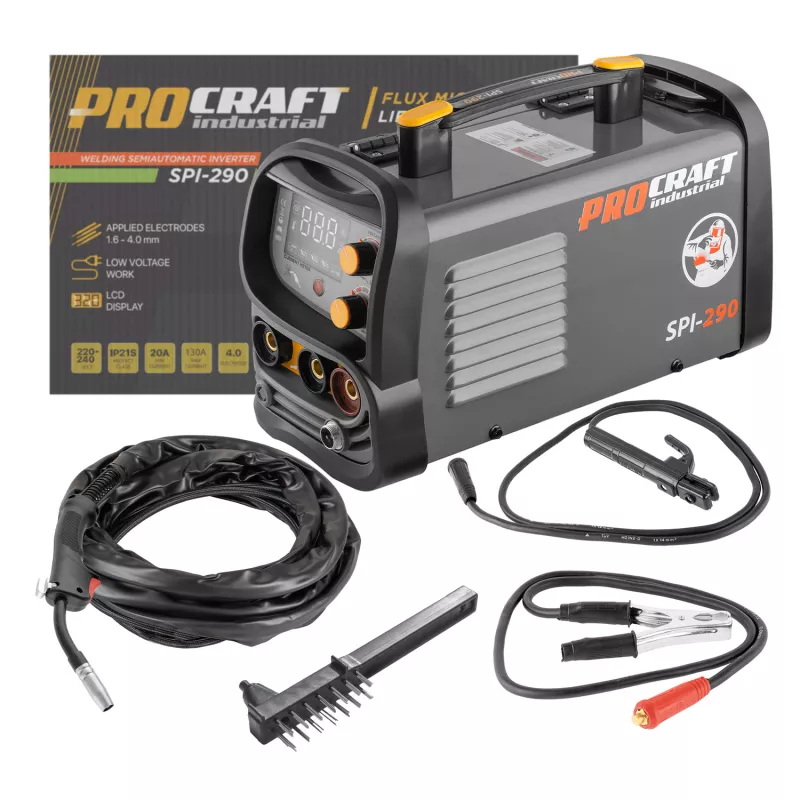 Kombinovaná invertorová svářečka Co Flux - trubičkový drát, MMA, TIG lift  SPI-290 Procraft