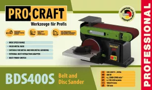 Kombinovaná pásová a kotoučová bruska BDS400S Procraft