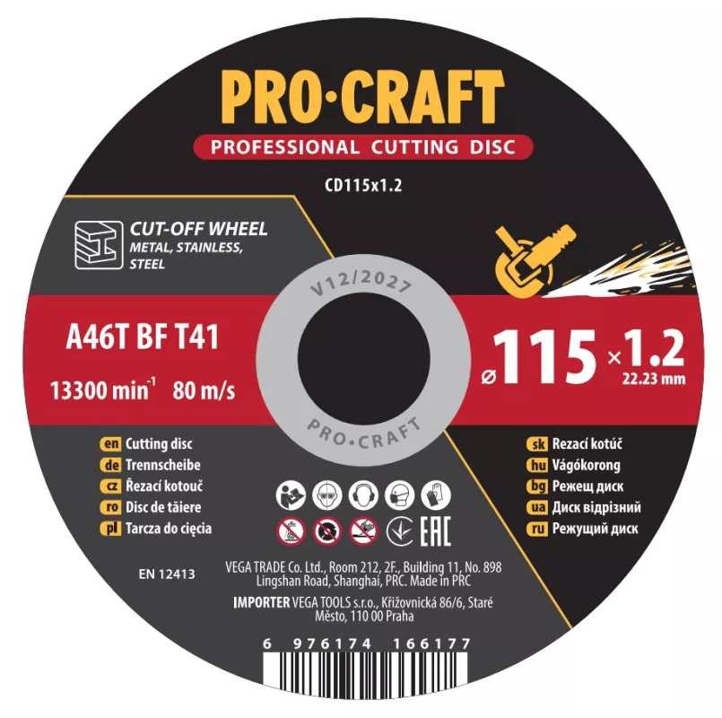 Řezný kotouč CD115x1.2 Procraft