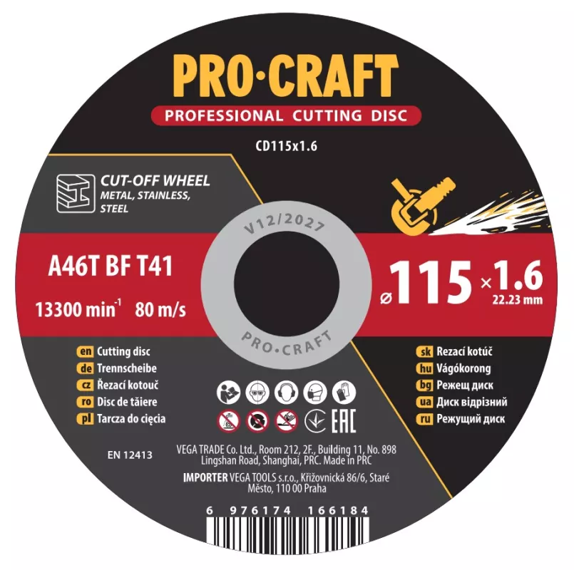 Řezný kotouč CD115x1.6 Procraft