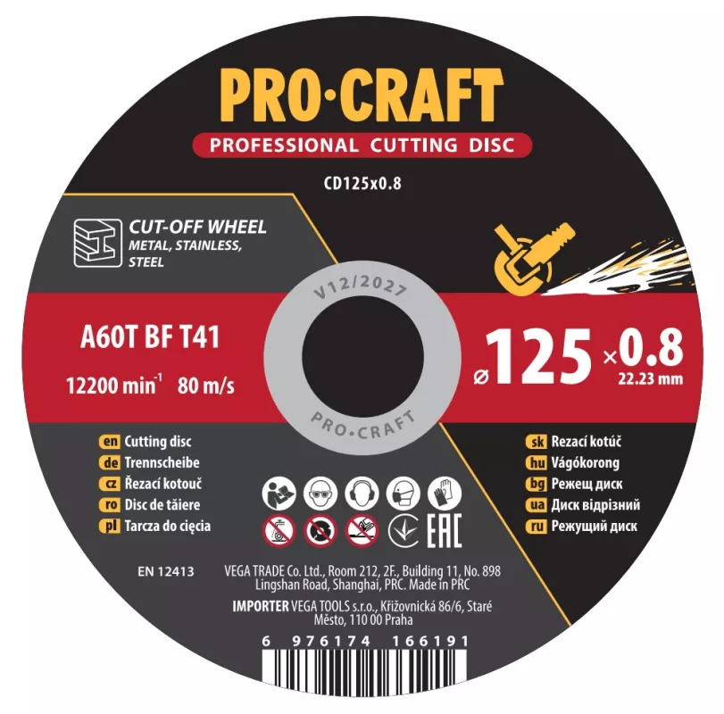 Řezný kotouč CD125x0.8 Procraft