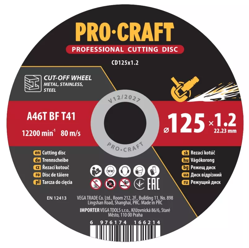 Řezný kotouč CD125x1.2 Procraft