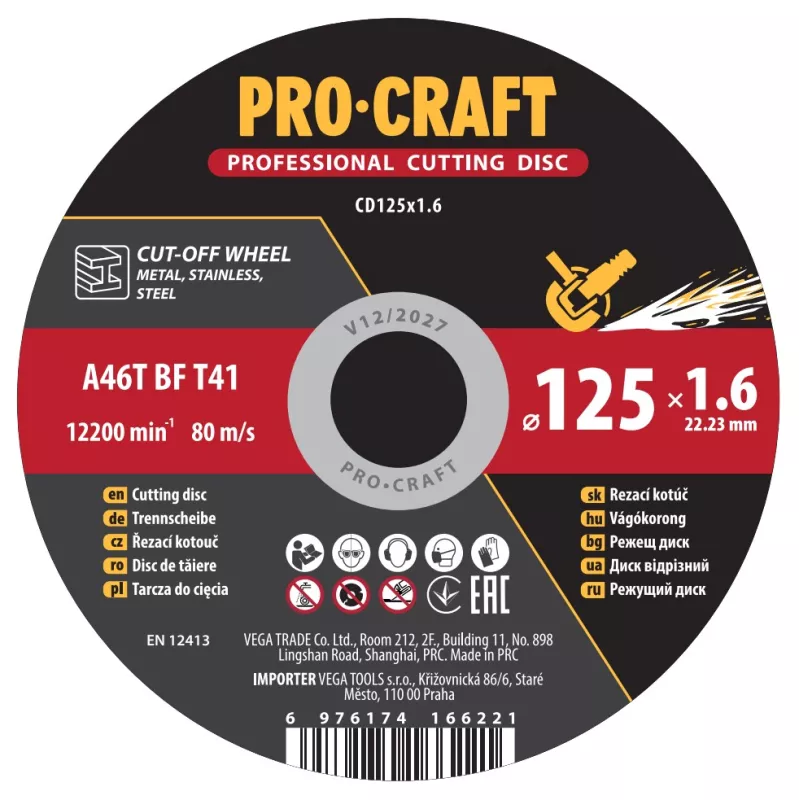 Řezný kotouč CD125x1.6 Procraft