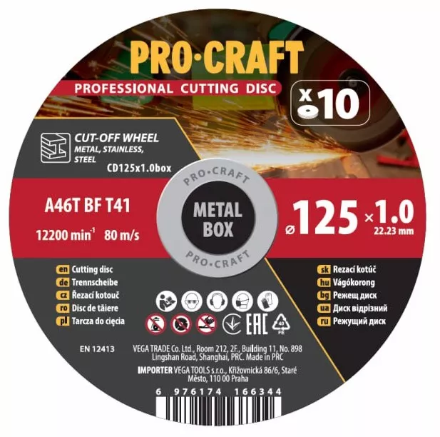Sada řezných kotoučů CD125x1.0b Procraft