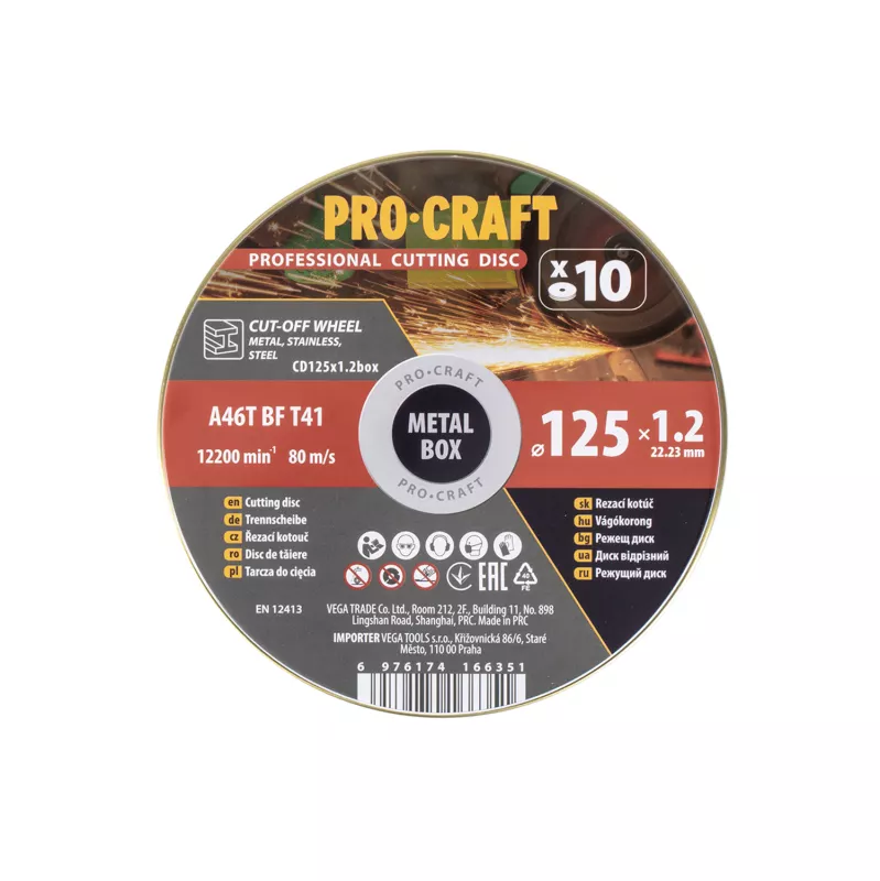 Sada řezných kotoučů CD125x1.2b Procraft