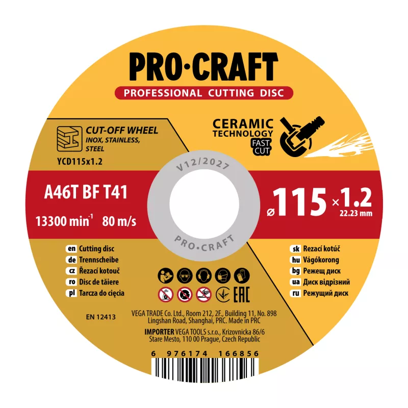 Keramický řezný kotouč YСD115x1.0 | YCD115x1.0 Procraft