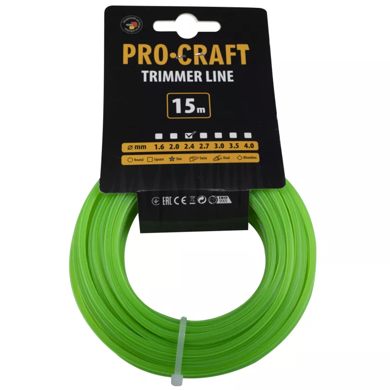 Struna žací (2.4mm) (15m) hvězda ZI-2.4/15 Procraft