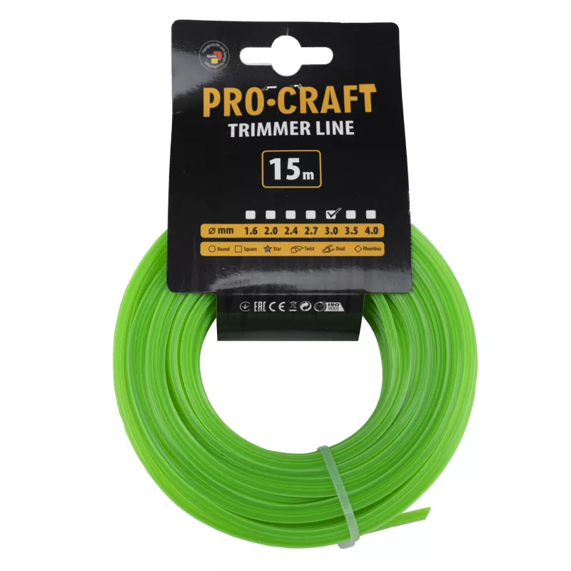 Struna žací (3mm) (15m) hvězda ZI-3/15 Procraft