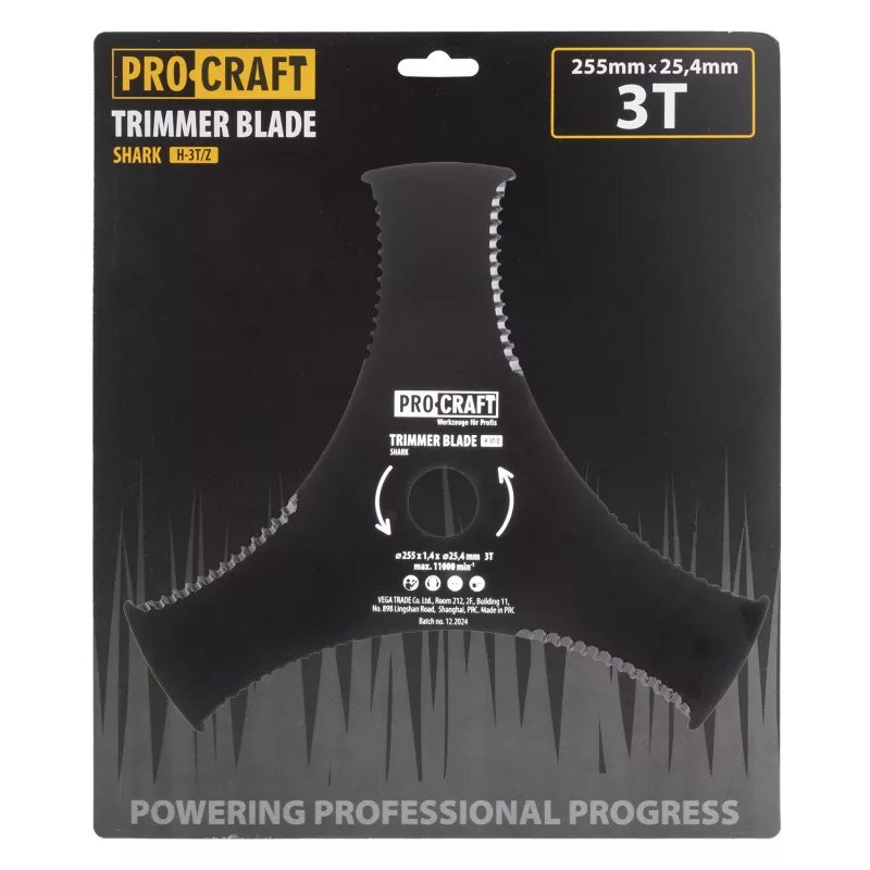 Nůž křovinořezu (D255*25.4) 3T vroubkovaný | H-3T/Z Procraft