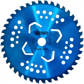 Nůž křovinořezu (kotouč) (D255*25.4) 40T karbid wolframu (blue) | H/P-3/B