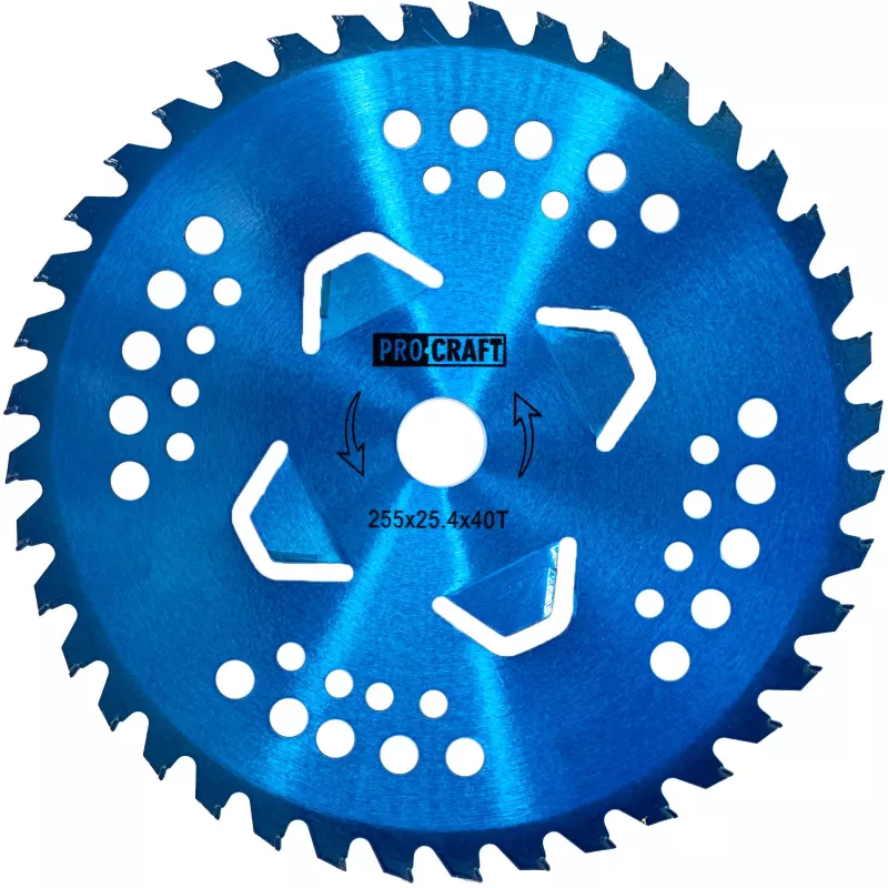 Nůž křovinořezu (kotouč) (D255*25.4) 40T karbid wolframu (blue) | H/P-3/B Procraft