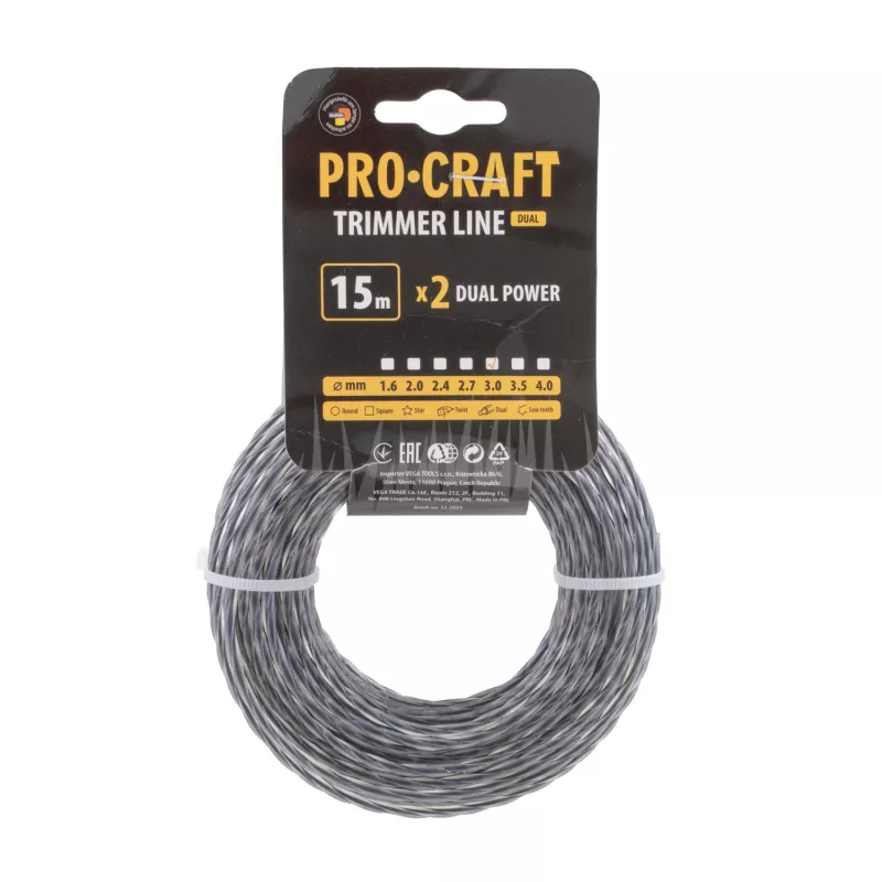 Struna žací (s výztuhou) (3mm) (15m) spirála SP/J-3/15 Procraft