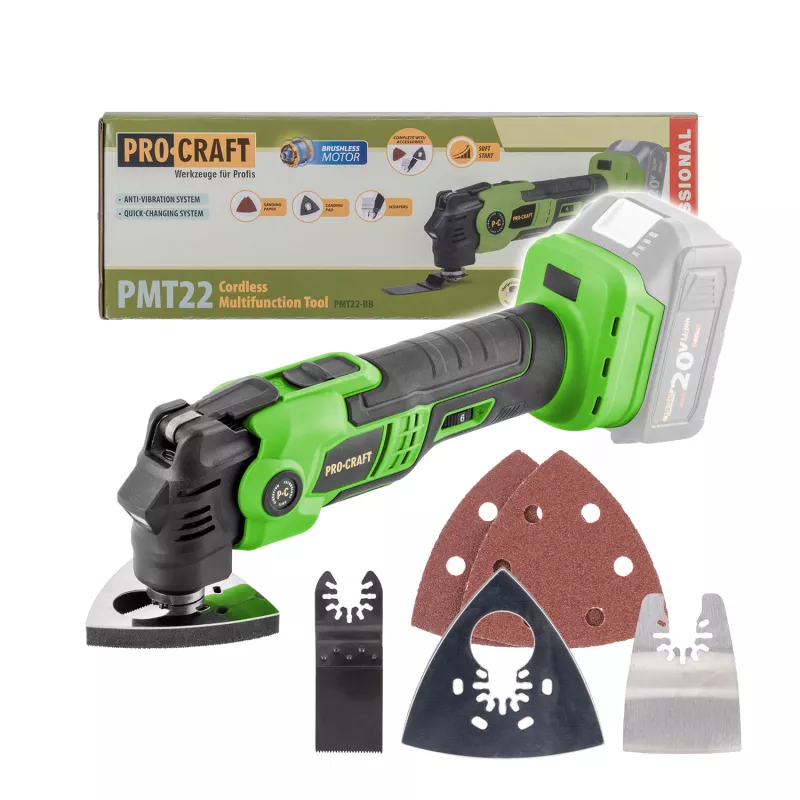 Aku multifunkční oscilační bruska PMT22bb (bez baterie a nabíječky) Procraft