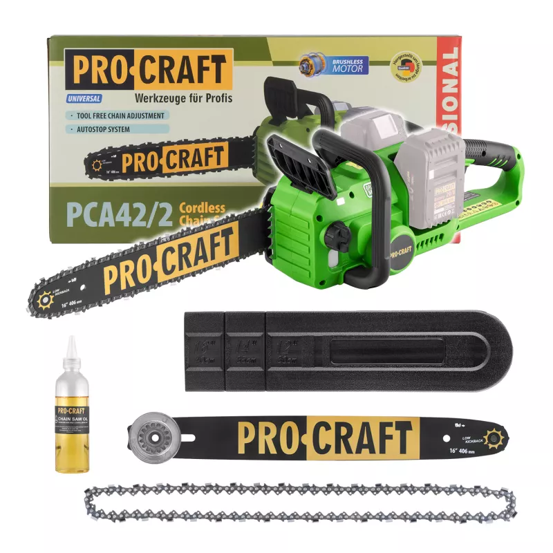 Aku řetězová pila PCA42/2 (bez baterie a nabíječky) Procraft