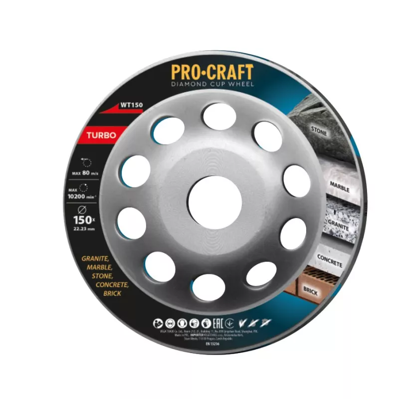 Diamantový brusný kotouč (hrncový) WT150 Turbo Procraft