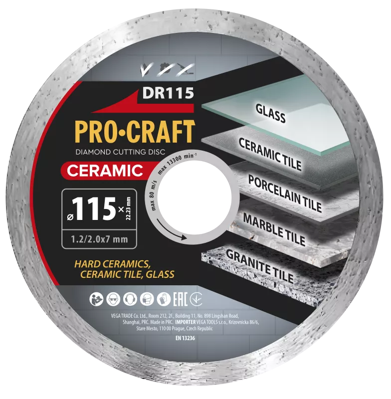 Diamantový řezný kotouč Ceramic DR115 Procraft