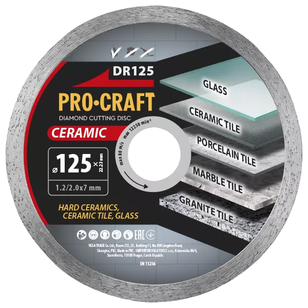 Diamantový řezný kotouč Ceramic DR125 Procraft