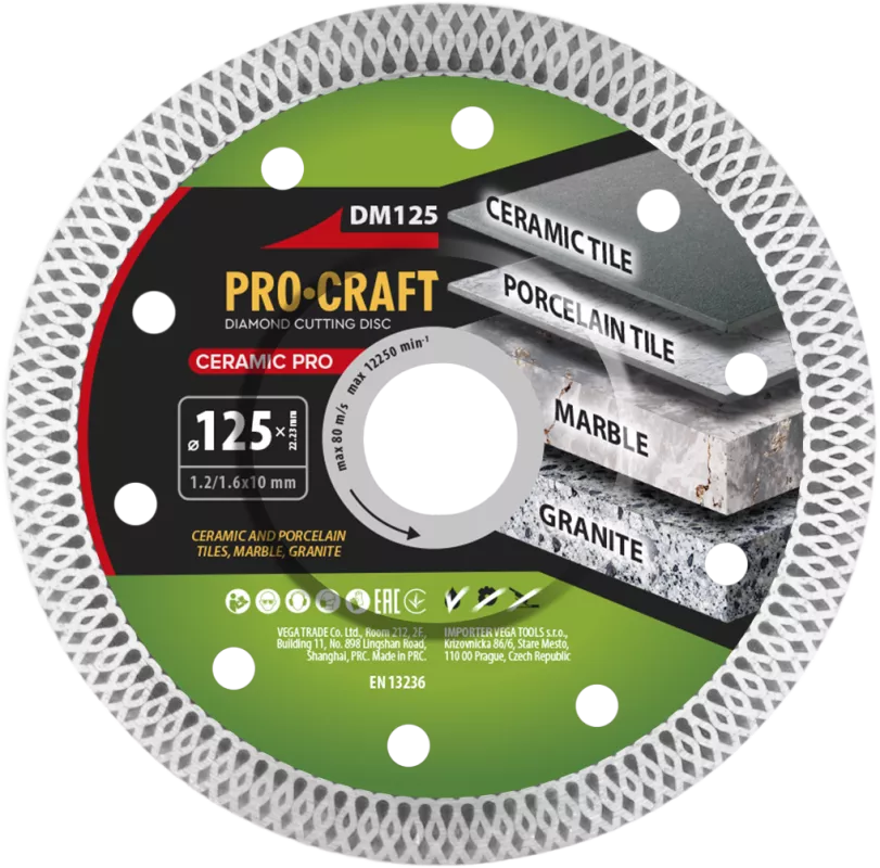 Diamantový řezný kotouč Ceramic PRO DM125 Procraft