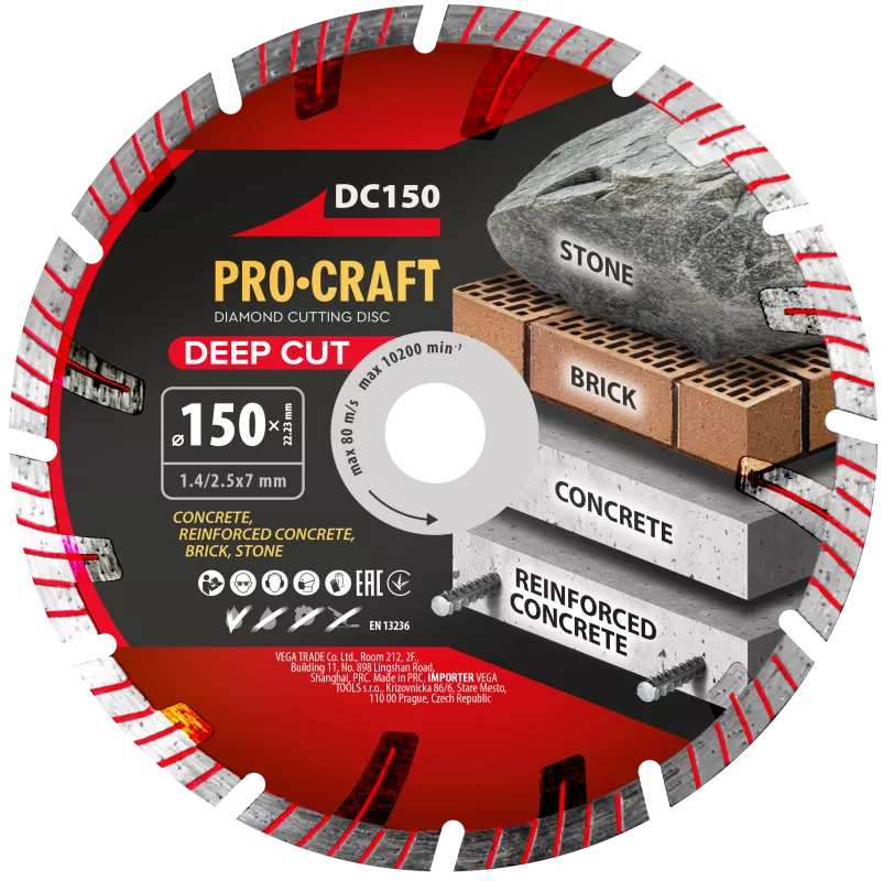 Diamantový řezný kotouč Deep Cut DC150 Procraft